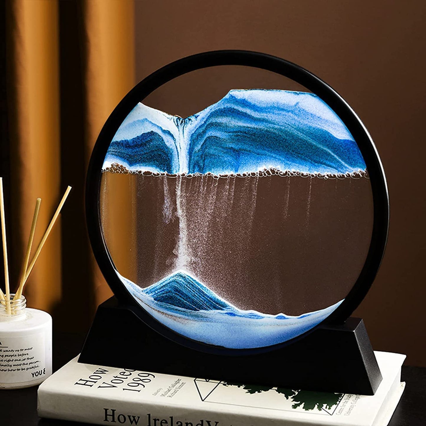 3D Moving Sand Art Lamp – LED Sandscape Night Light with Rotating Quicksand Picture | Relaxing Home & Office Décor