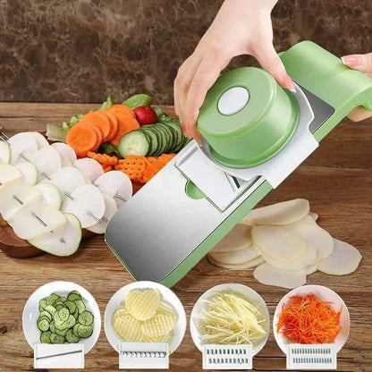 "Tired of Time-Consuming Prep? Meet Your Kitchen Game-Changer! The 5-in-1 Stainless Steel Vegetable Cutter—Precision, Speed & Perfection in Every Cut! 🏆"