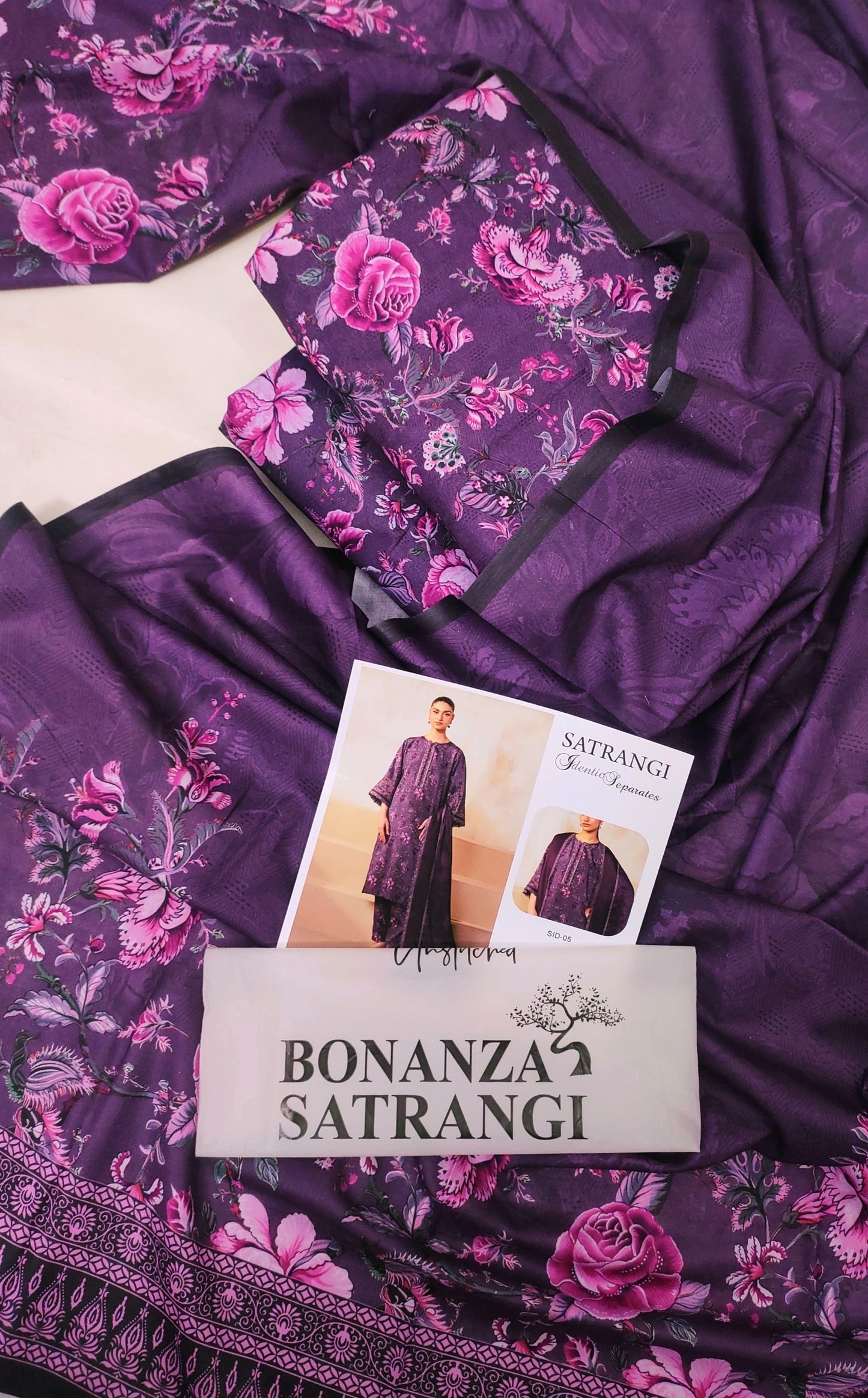 "Bonanza Satrangi Digital Printed 3-Piece Lawn Collection 2025 | Premium 90/70 Airjet Fabric"