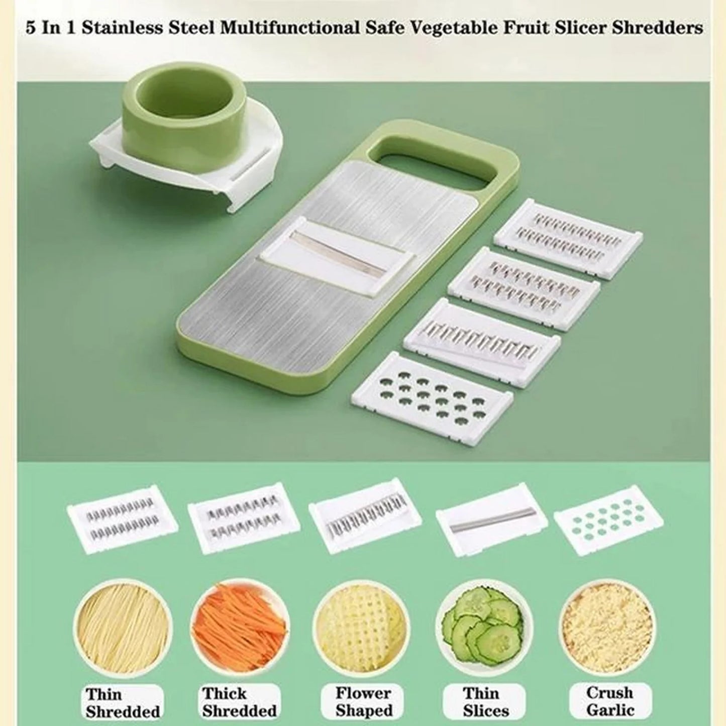 "Tired of Time-Consuming Prep? Meet Your Kitchen Game-Changer! The 5-in-1 Stainless Steel Vegetable Cutter—Precision, Speed & Perfection in Every Cut! 🏆"